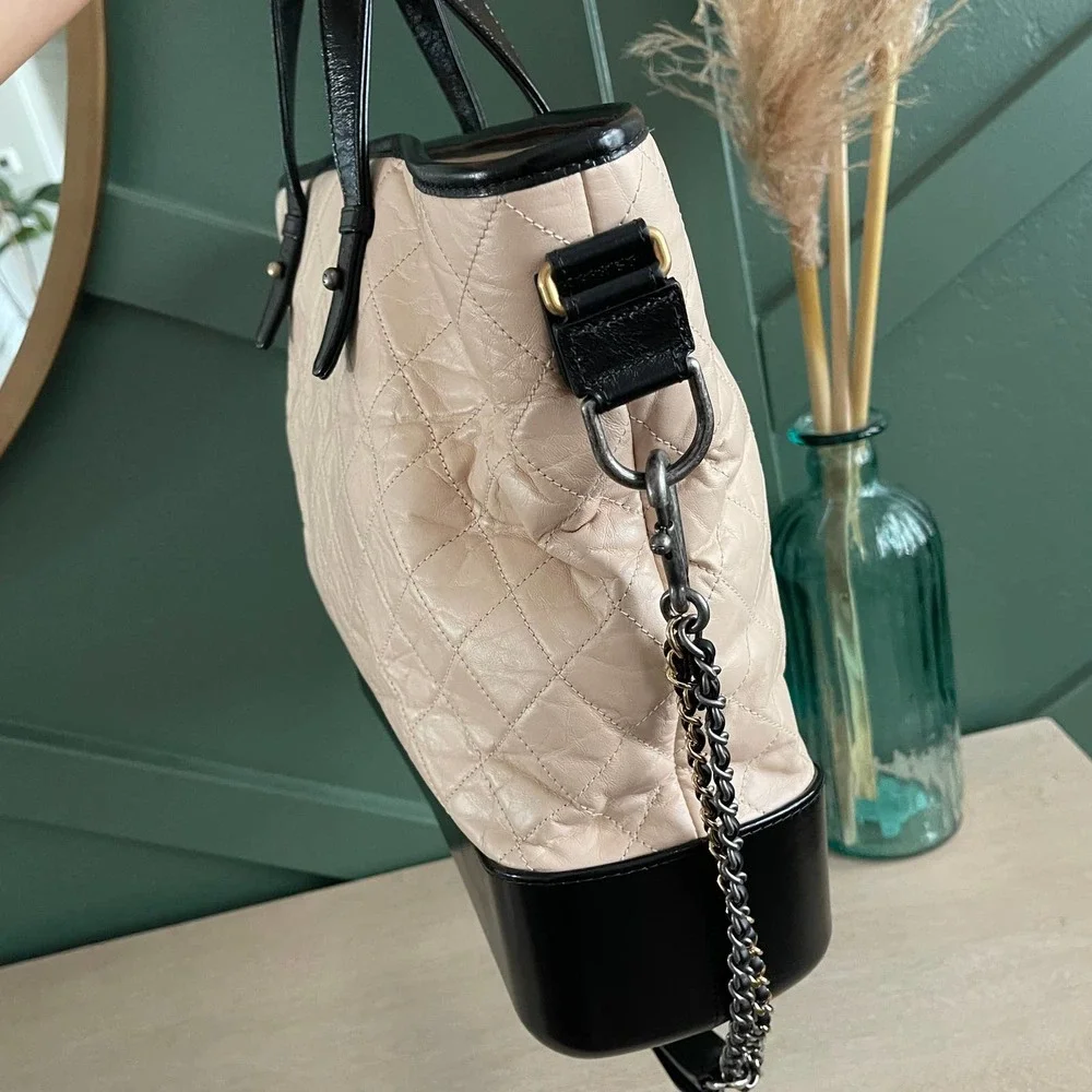 EUC Chanel Gabrielle Large Tote Beige Black - Picture 7 of 12